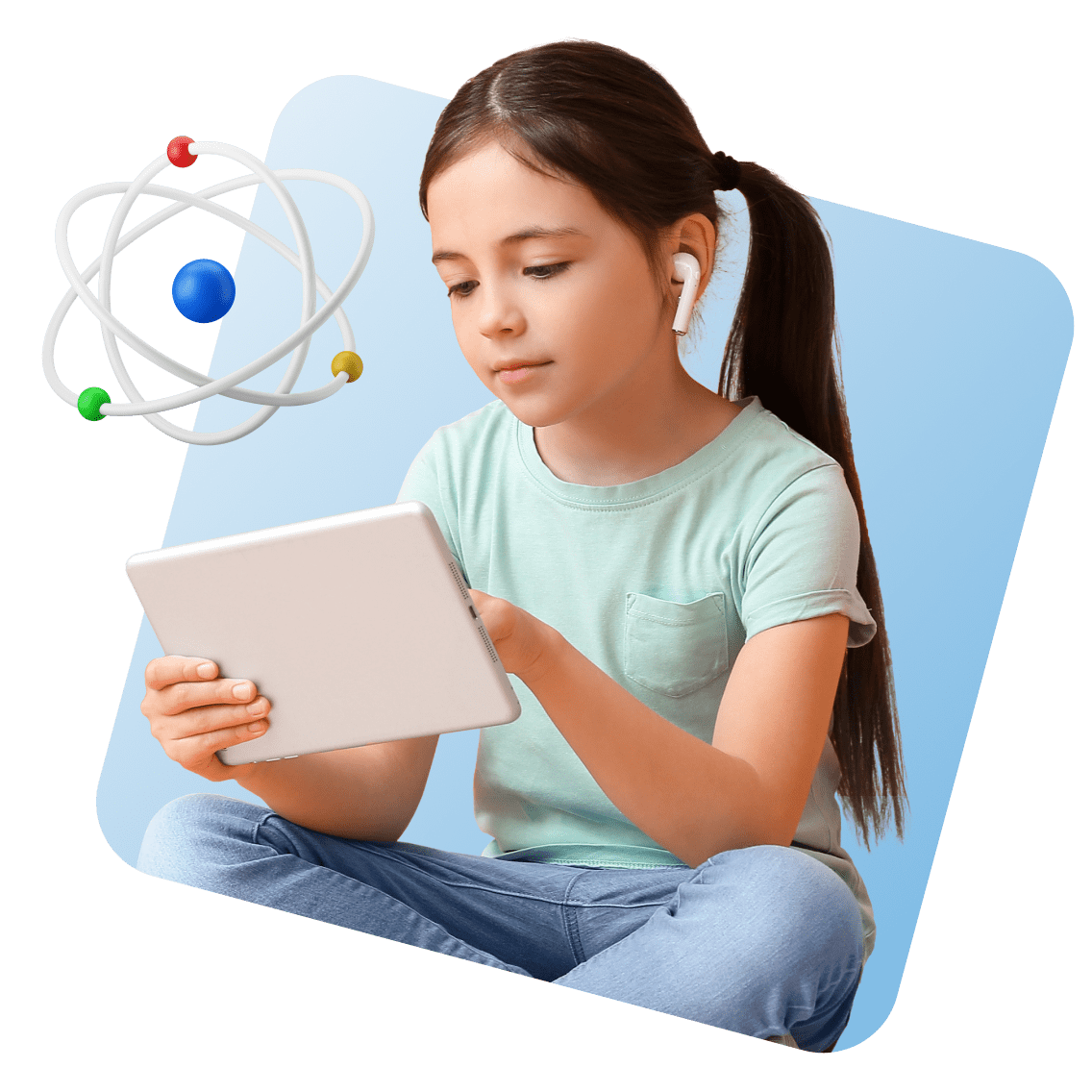 Frequently Asked Home-Schooling Questions image 1 (name 3 Young Girl Tablet Airpods Science 1)